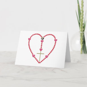 Tiny hearts Rosary Holiday Card