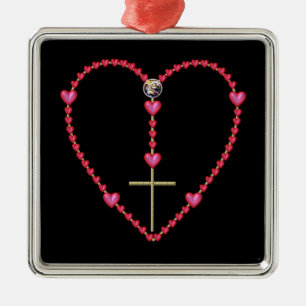 Tiny hearts Rosary Metal Tree Decoration