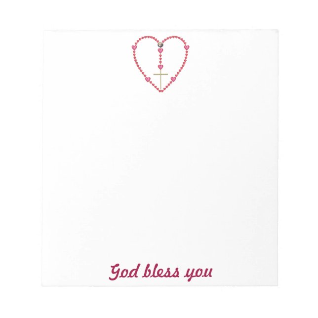 Tiny hearts Rosary Notepad (Front)
