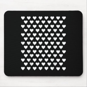Tiny Hearts White Polka Dot Pattern Cute Valentine Mouse Mat