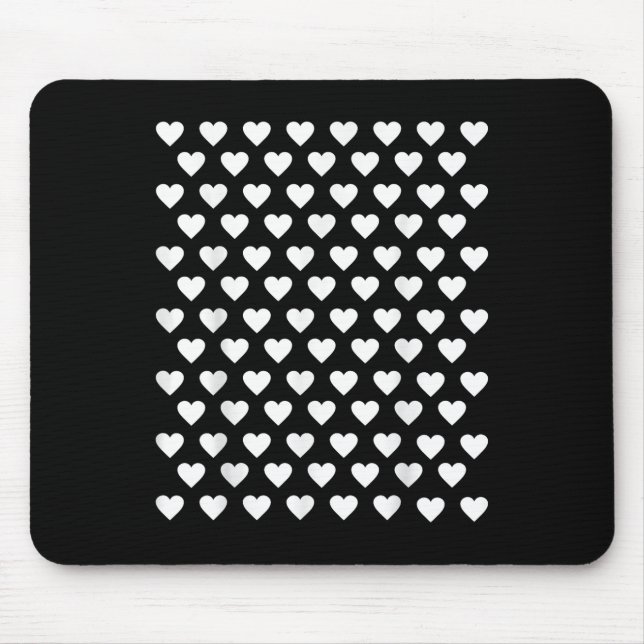 Tiny Hearts White Polka Dot Pattern Cute Valentine Mouse Mat (Front)