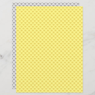 Tiny Hearts Yellow Grey Scrapbook Paper