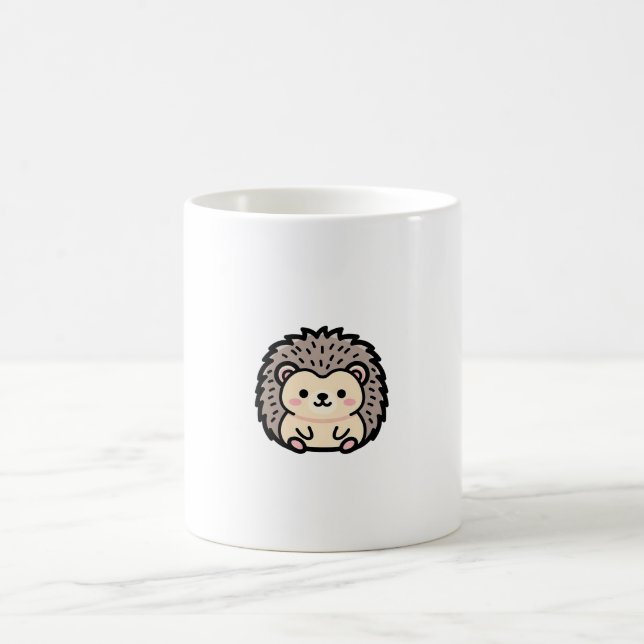 Tiny Hedgehog – Cute Kawaii Illustration Coffee Mug (Center)