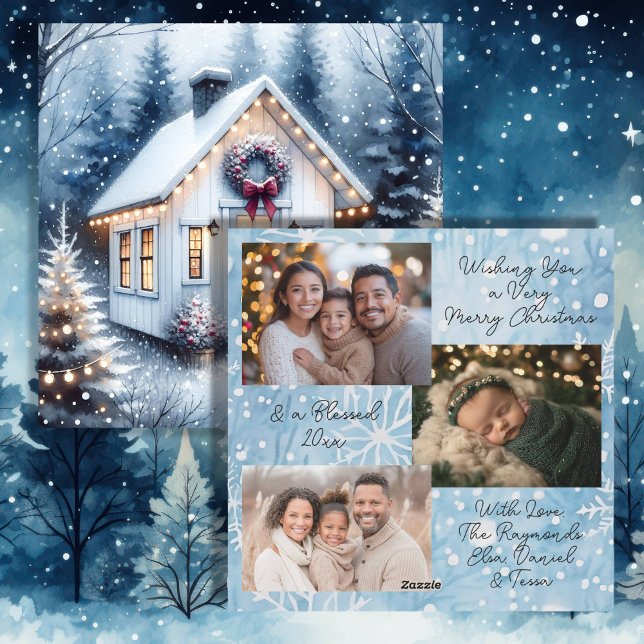 Tiny Home and Precious Family Photos Christmas Holiday Card (Creator Uploaded)