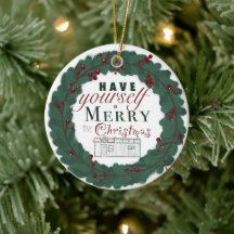 Tiny house Christmas ornament - Typed