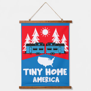 Tiny House Home America Hanging Tapestry