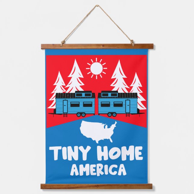 Tiny House Home America Hanging Tapestry (Front)