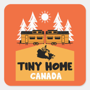 Tiny House Home Canada Square Sticker