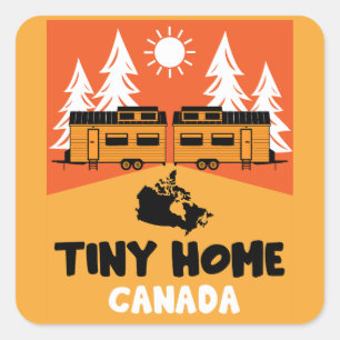 Tiny House Home Canada Square Sticker