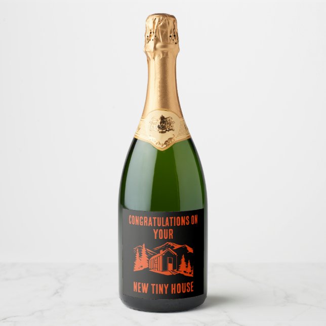Tiny House Home Decor  Sparkling Wine Label (Front)