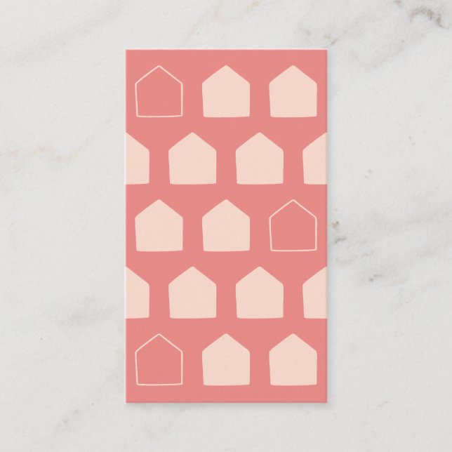 Tiny House Pattern Simple Real Estate Architecture Business Card (Front)