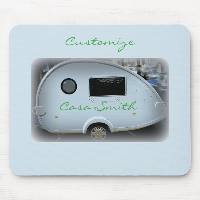 Tiny house teardrop caravan Thunder_Cove Mouse Mat (Front)