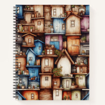 Tiny Houses Over Houses Cute Watercolor