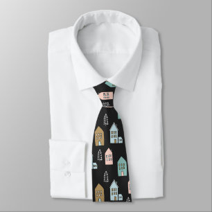 Tiny Houses Print Tie