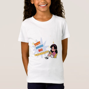 Tiny Human Big Personality Funny Girls Kids T-Shirt