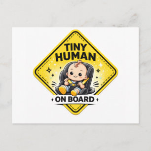 Tiny Human On Board – Minimal Funny Postcard