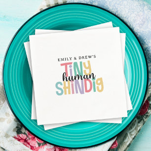 Tiny Human Shindig Cute Couple's Baby Shower Napkin