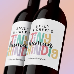 Tiny Human Shindig Cute Rainbow Colors Wine Label