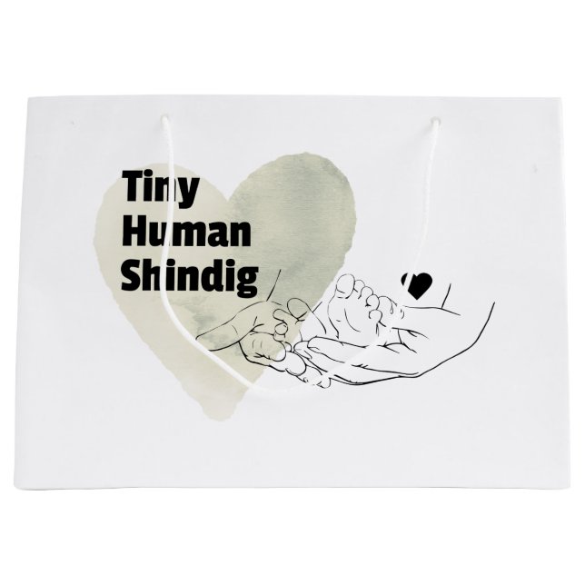 Tiny Human Shindig Gift Bag Modern Baby Shower  (Front)