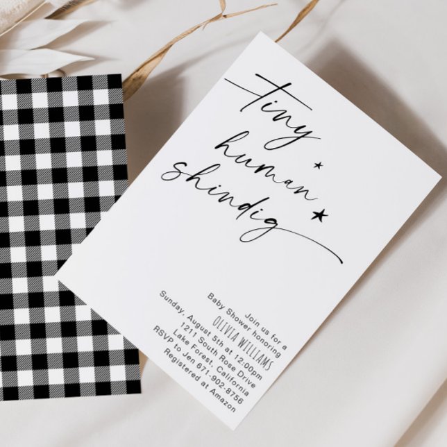 Tiny Human Shindig Minimalist Baby Shower Invitation (Creator Uploaded)