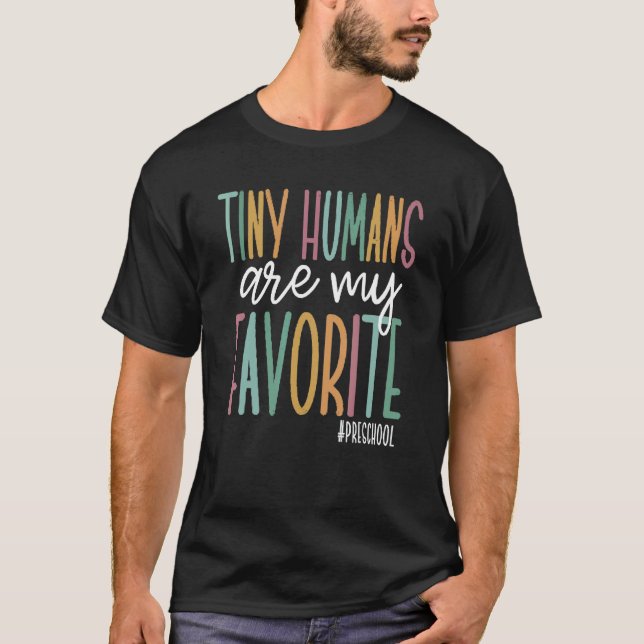 Tiny Humans Are My Favorite Preschool Christmas 20 T-Shirt (Front)