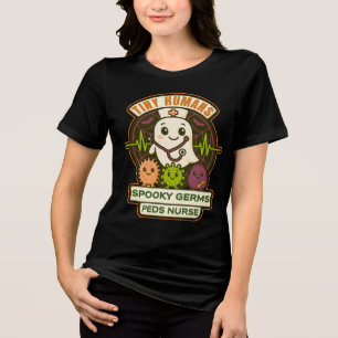 Tiny Humans Spooky Germs — Peds Nurse Halloween Tri-Blend Shirt