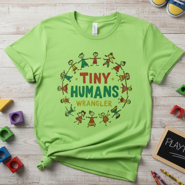 Tiny Humans Wrangler — Cute Elementary Teacher T-Shirt (Creator Uploaded)