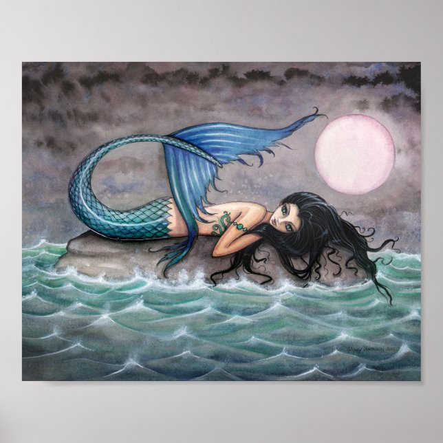 Tiny Island Mermaid Poster Print (Front)