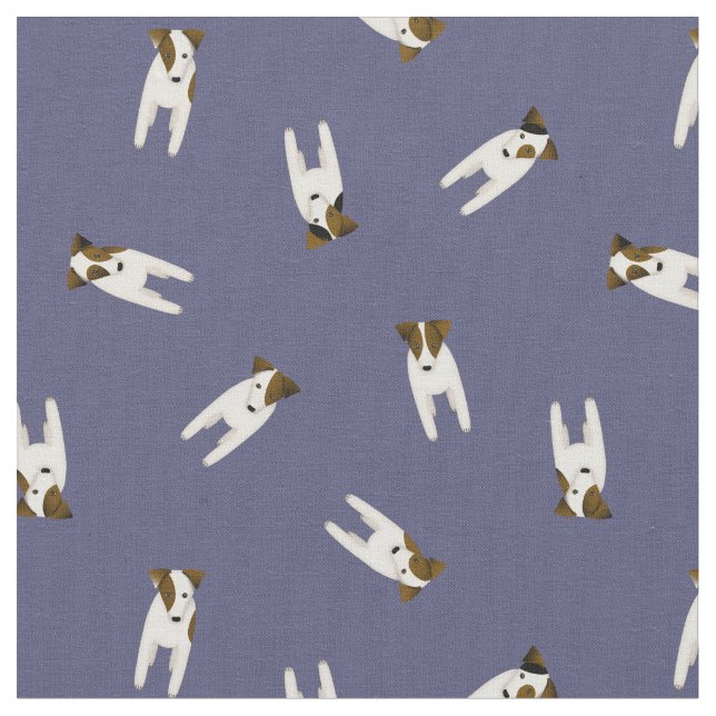 Tiny Jack Russell Terrier dogs blue or ANY colour Fabric (Close Up)