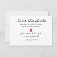 Tiny Ladybird/Ladybug Save the Date card