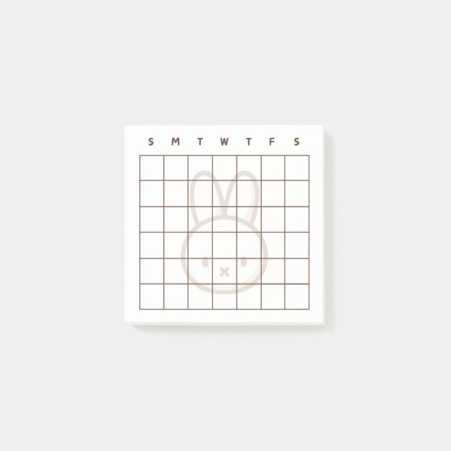 Tiny latte bunny Calendar Post-It Notes (Front)