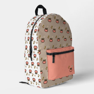 Tiny latte pink apple harvest printed backpack