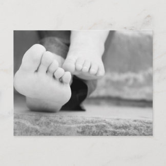 Tiny legs of  child and his mother postcard