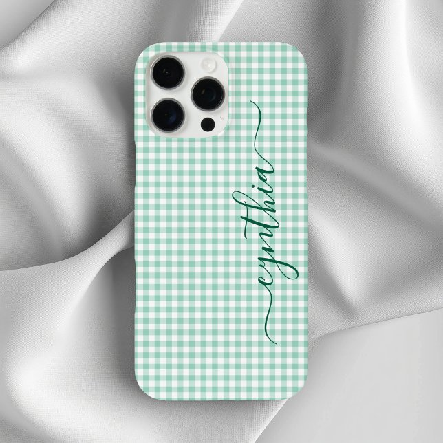 Tiny Light Teal Gingham Signature Case-Mate iPhone Case (Tiny Light Teal Gingham Signature Case-Mate iPhone Case)