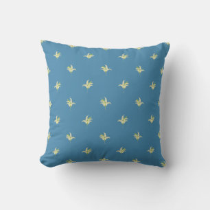 Tiny Lily-of-the-Valley Posies on Blue Cushion