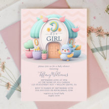 Tiny little house with dragon Girl Baby Shower