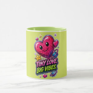 Tiny Love Big Vibes 💖 Cute Aesthetic Mug