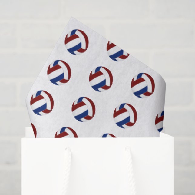 tiny maroon blue volleyballs pattern tissue paper (Gift Bag)
