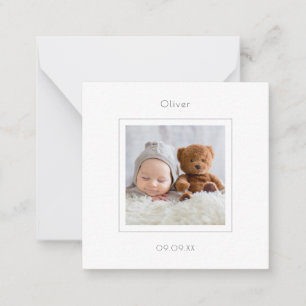 TINY MINI SIZE Photo Baby Boy Birth Announcement