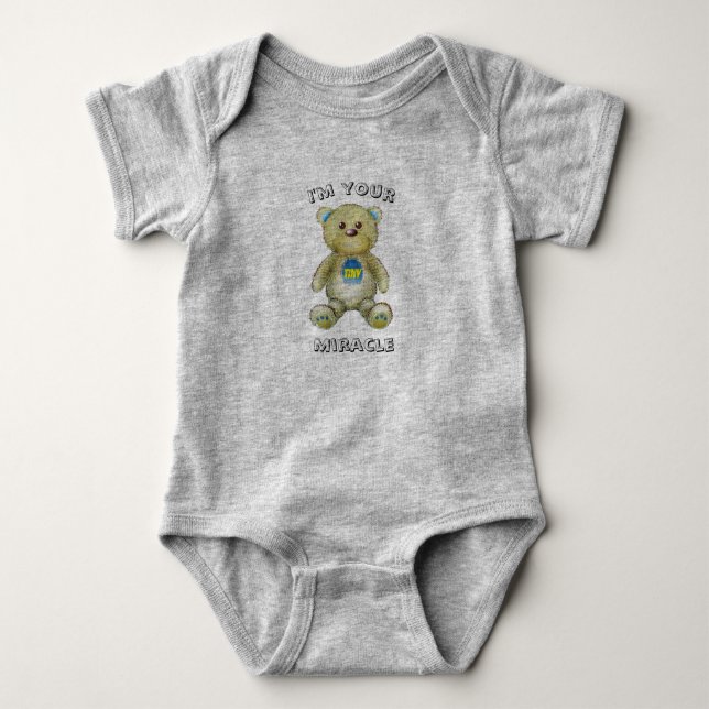 Tiny Miracle Fancy Bear Baby Bodysuit (Front)