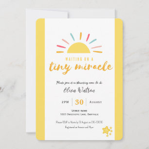 Tiny Miracle sun, Premium Baby Shower Invitation