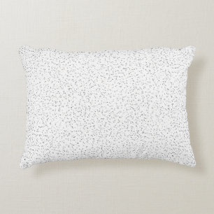 Tiny Monochrome Black, Grey & Cream Dots on White Decorative Cushion