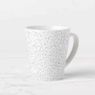 Tiny Monochrome Black, Grey & Cream Dots on White Latte Mug