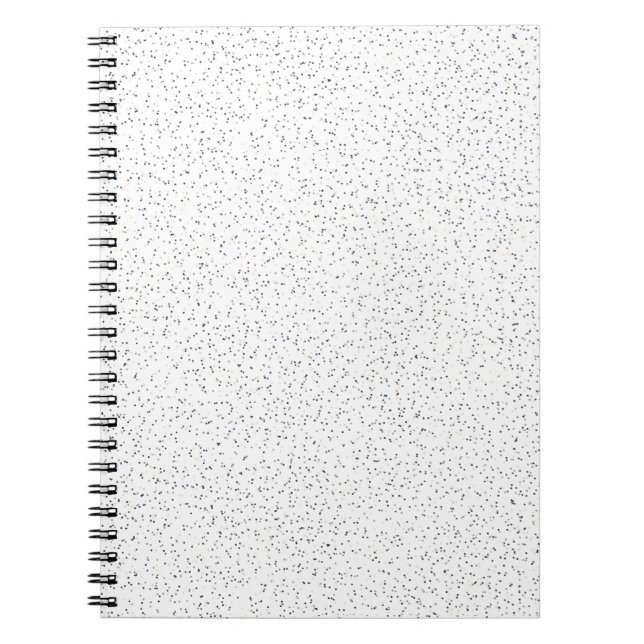 Tiny Monochrome Black, Grey & Cream Dots on White Notebook (Front)