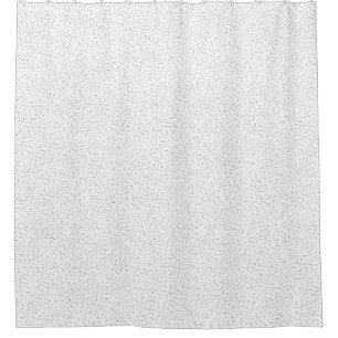 Tiny Monochrome Black, Grey & Cream Dots on White Shower Curtain