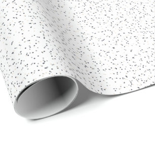 Tiny Monochrome Black, Grey & Cream Dots on White Wrapping Paper