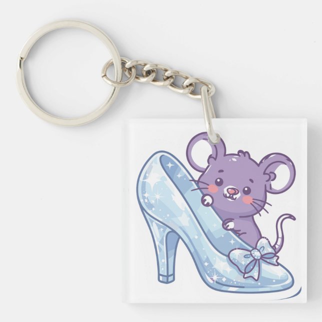 Tiny Mouse Cottage Key Ring (Front)