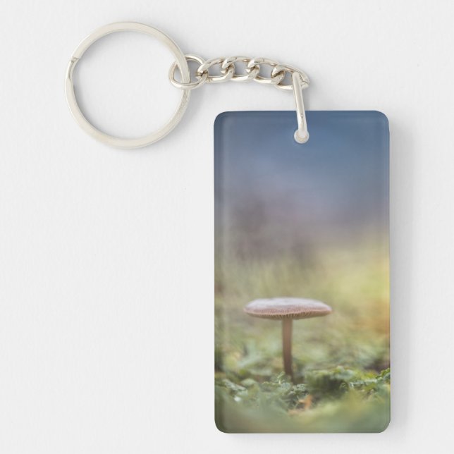 Tiny Mushroom Nature Photo Key Ring (Front)