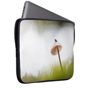 Tiny Mushroom Nature Photo Laptop Sleeve