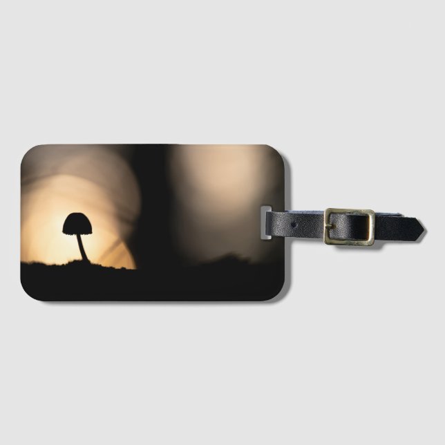 Tiny Mushroom Nature Photo Luggage Tag (Front Horizontal)